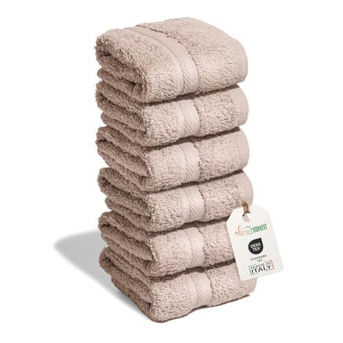 Set 6 Lavette Nice Homeit Cipria 30x30 cm in Cotone Made in Italy