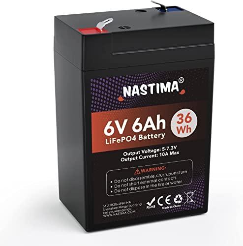NASTIMA Batteria Ricaricabile 6V 6Ah LiFePO4