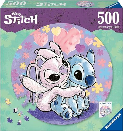 Ravensburger - Puzzle Disney Stitch per Adulti, 500 Pezzi, Collezione Circolare