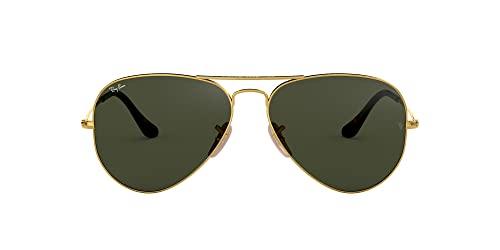 Ray-Ban RB3025 Aviator Occhiali da Sole Unisex Adulto, Nero/Oro, 58