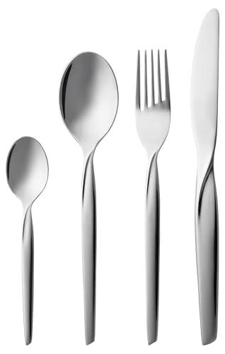 Gense Studio Twist - Set di Posate 16 Pezzi in Acciaio Inox Argento