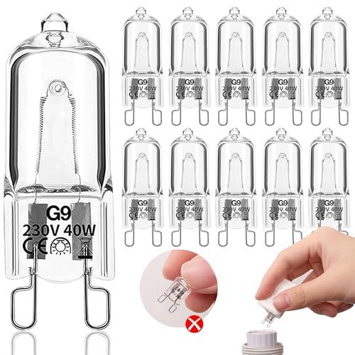 Lampadine Alogene G9 40W - Confezione da 10, Dimmerabili, Luce Bianca Calda