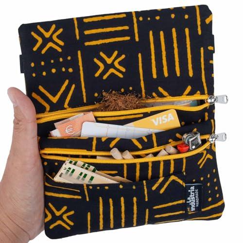 Porta Tabacco e Portafoglio Compatto con Fantasia Africana