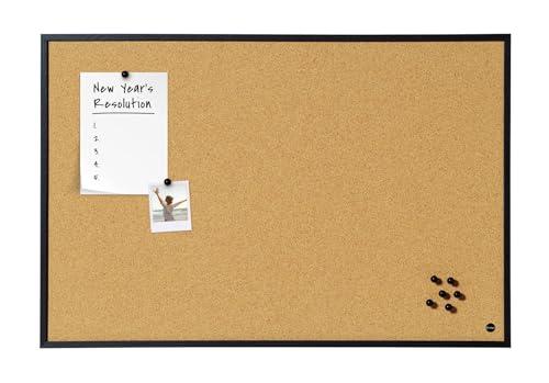 Bi-Office Bacheca New Basic - Sughero, Cornice MDF, 885x585mm, Nero