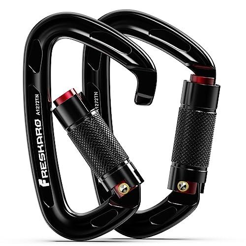 FresKaro Moschettone Arrampicata 25kN - Set da 2 Moschettoni Autobloccanti