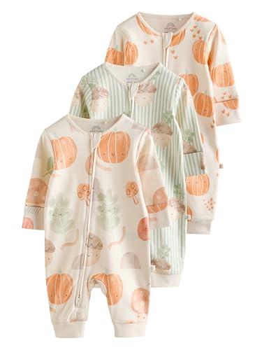 NEXT Confezione da 3 Tutine Senza Piedini con Zip bidirezionale Crema 6 Mesi