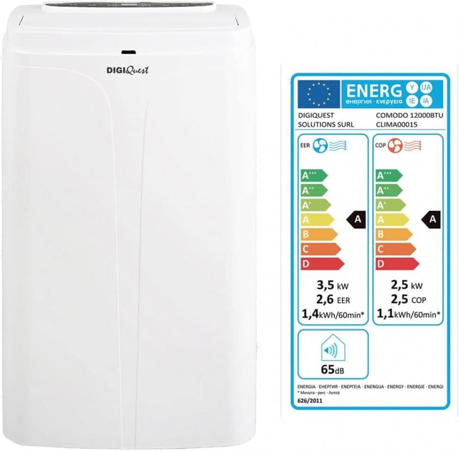 DIGIQUEST Climatizzatore Portatile COMODO 12000BTU 4 in 1