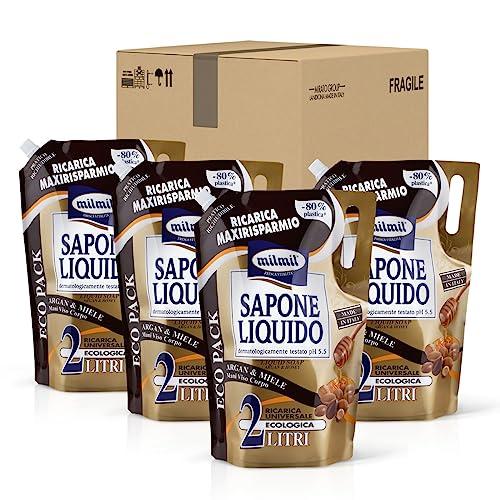 Milmil Sapone Liquido Argan & Miele Ricarica 4x2000ml