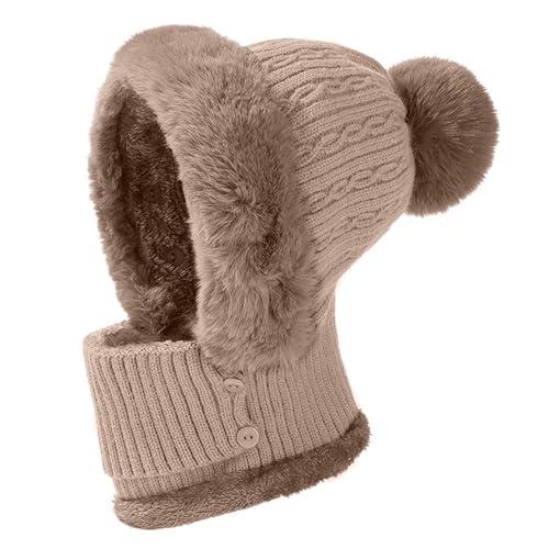 JFAN Cappelli Donna Inverno Berretto Donna in Maglia Cappello e Sciarpa Donna in Pile Caldo per Sci Outdoor