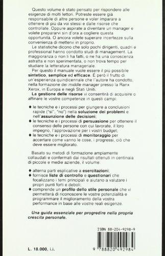 La gestione delle risorse. Gli strumenti del manager. Il vostro piano d'azione per la crescita personale
