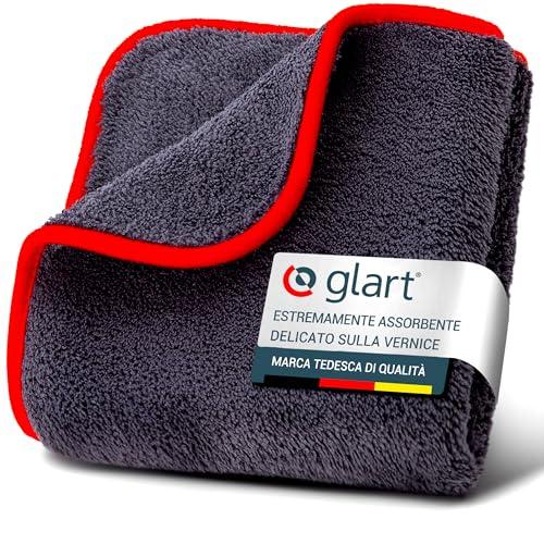 Glart 44TP Panno lucidante Glart per auto, microfibra alta qualità 40x40 cm, ultra assorbente, morbido, senza graffi, 600 GSM, rosso