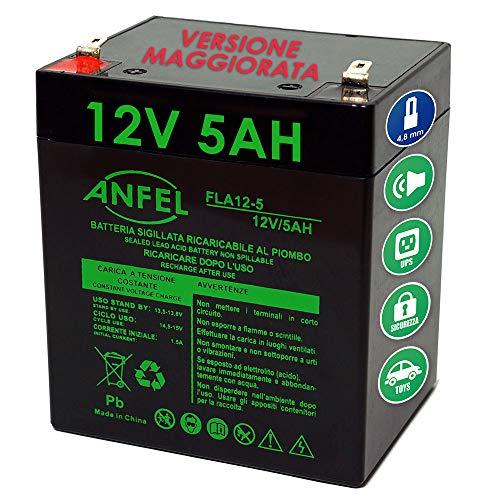 Batteria Ermetica Ricaricabile al Piombo 12V 5Ah con Connettore F1