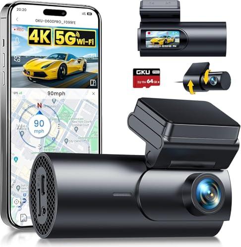 GKU 4K Dash Cam Auto con WiFi 5GHz e GPS