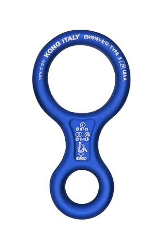 Kong Classic 8 - Discensore in Alluminio Blu per Alpinismo e Soccorso