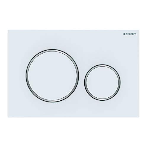 Geberit Sigma20 Placca di Comando per Cassetta Incasso WC, Bianco Opaco/Cromo Lucido