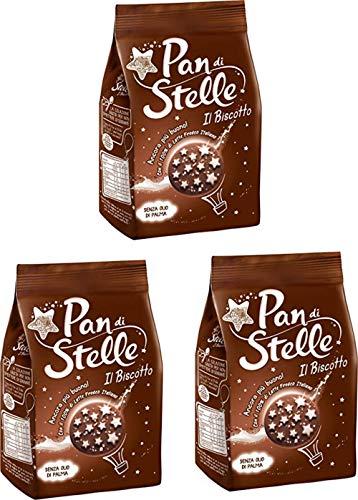 Mulino Bianco Pan di Stelle - Biscotti al Cacao con Nocciole e Stelline di Glassa (3 x 350g)