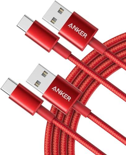 Anker 331 Cavo USB-C (Confezione da 2), 1.8m, Nylon Intrecciato, Compatibile con iPhone 15, Samsung Galaxy S10 e Dispositivi USB-C