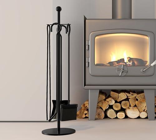 Kingson Set di 5 Accessori per Camino Nero