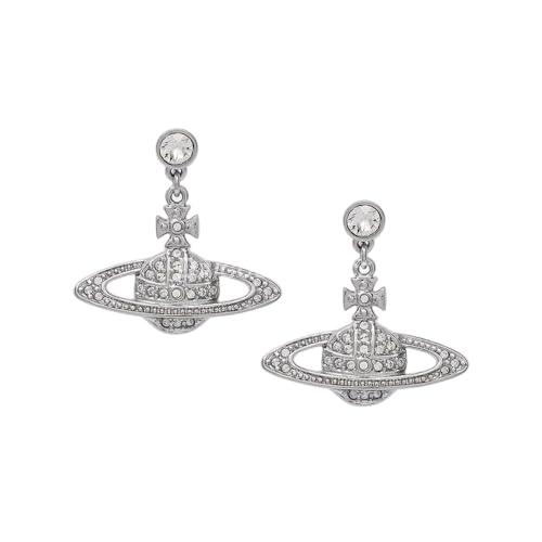 Orecchini Saturno Placcati Argento con Zirconia Cubica