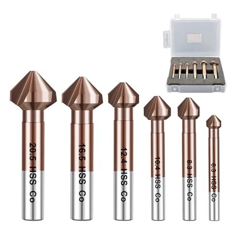FOCSTOL Set di Punte per Svasatura in Metallo M35, 6 Pezzi