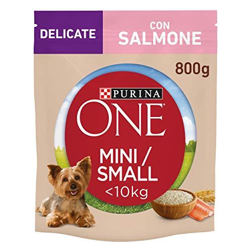 Purina One Mini <10kg Delicate Crocchette per Cani Adulti con Salmone e Riso - 8 x 800g