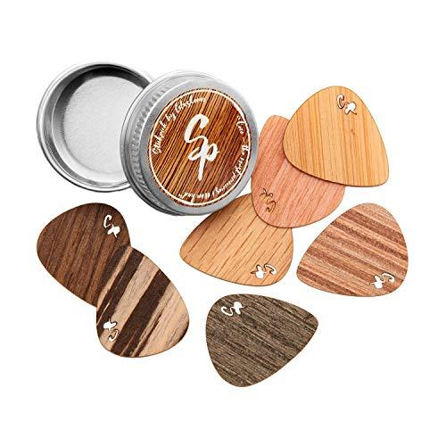 Stickpick - Set di 7 Plettri per Chitarra in Vero Legno