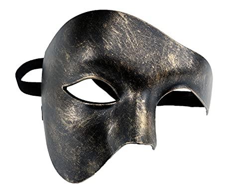 Maschera Veneziana Nera e Oro per Feste di Fine Anno