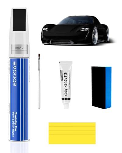 EVOOOR Nero Kit 2 in 1 per ritocco vernice auto con cancellatore di graffi