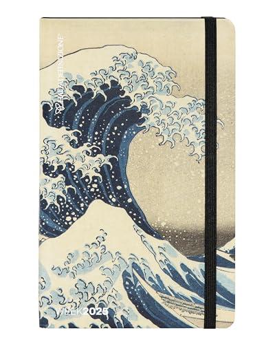 Halta Definizione - Agenda Large Settimanale 12 Mesi, Agenda 2025 con Copertina Stampata con un'Opera d'Arte di Kanagawa, Chiusura ad Elastico, Segnalibro e 192 Pagine, 13 x 21 cm, Onda
