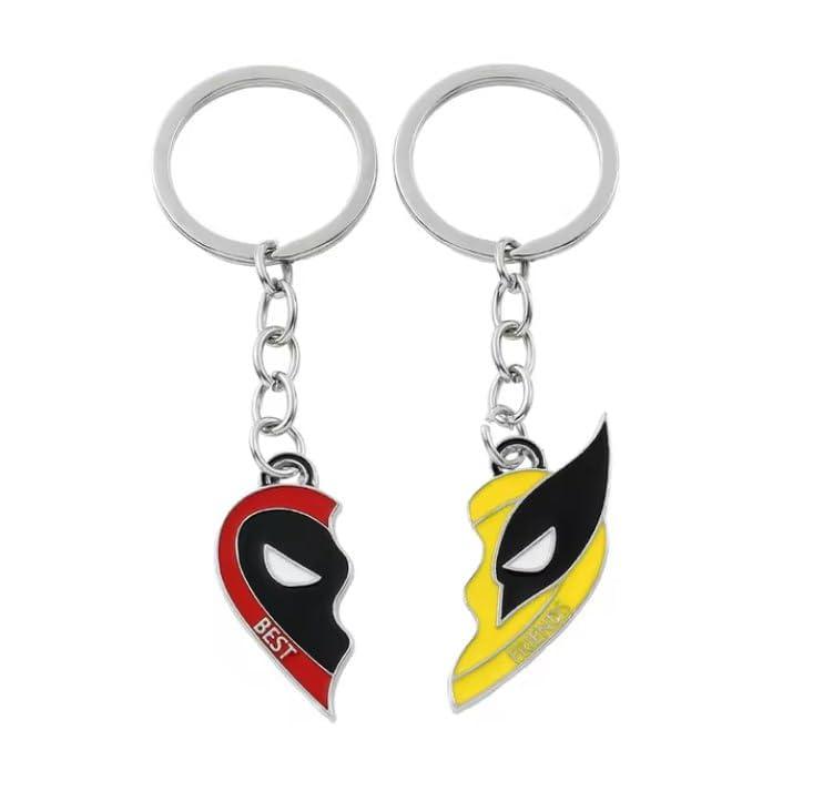 Strike3D Set doppio collana portachiavi supereroi Best Friends coppia amicizia (Portachiavi)