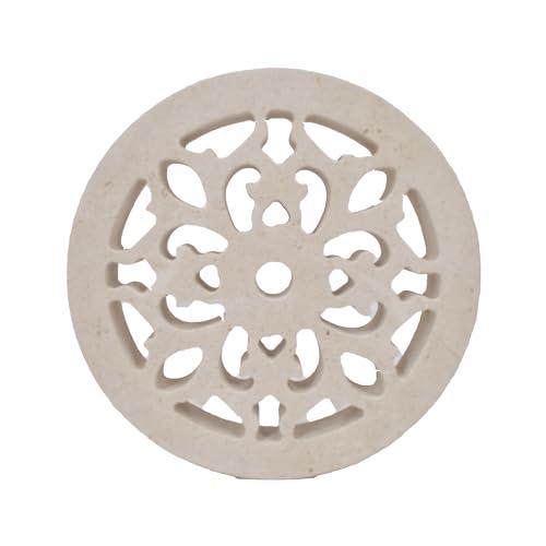 Griglia di aerazione e ventilazione in Pietra Leccese per tubo ø 100mm 120mm 150mm uso interno esterno con rete alluminio anti insetti e trattamento idrorepellente TUTTE LE MISURE GRPL008 MONTEDURO