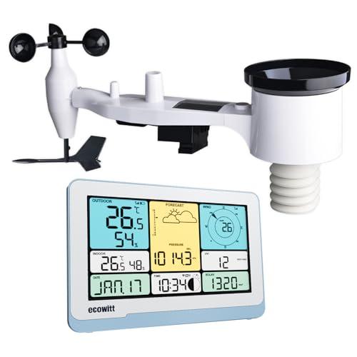ECOWITT Stazione Meteo Professionale WiFi con Sensore Solare 7-in-1 WS3820