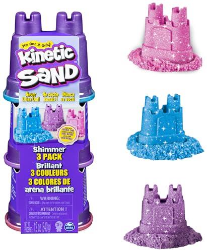 Kinetic Sand, Confezione da 3 Mini Castelli, Sabbia Modellabile Colorata
