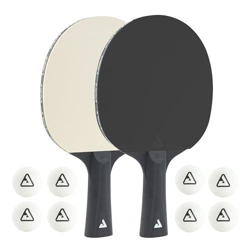 JOOLA Set Ping Pong Black+White - 2 Racchette, 8 Palline Bicolore