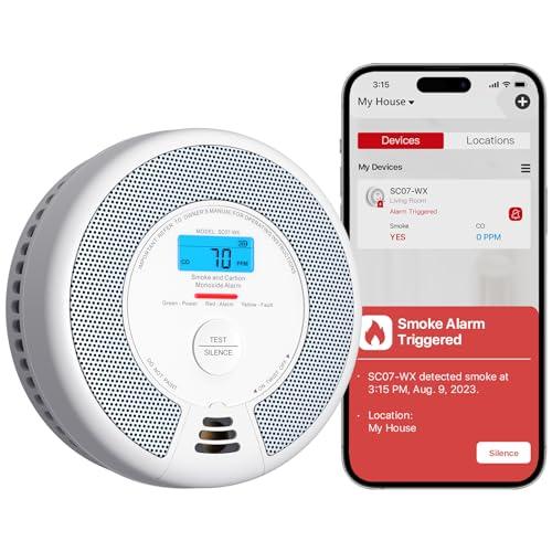 X-Sense Rilevatore di Fumo e Monossido di Carbonio Wi-Fi con Batteria Sostituibile