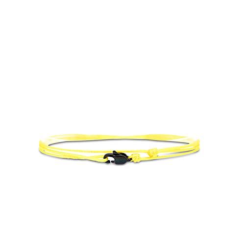 Bracciale Sottile Giallo Nero con Chiusura a Clip Fatta a Mano