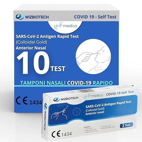 GEF Medica - 10 Tamponi Rapidi Nasali - Test per Nuove Varianti 2025