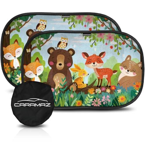 Caramaz Protezione Solare per Bambini con UV Certificata, 2 Pezzi 51x31cm, Design Legno