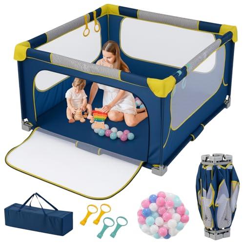 Box per Bambini COSTWAY 127 x 127 cm con Palline e Anelli