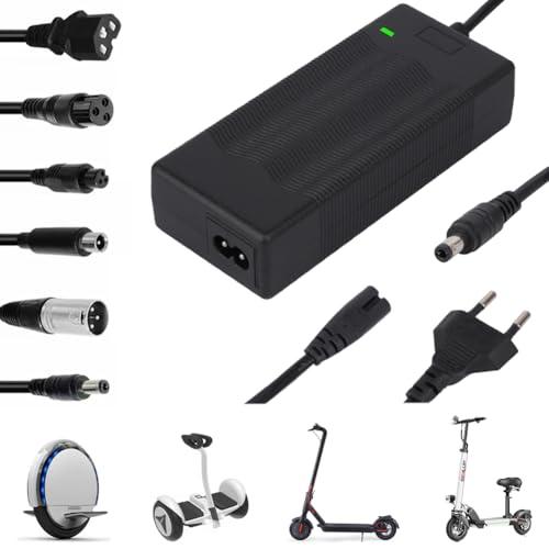 XUNNIU Caricatore Monopattino Elettrico, 42V 2A Caricatore Hoverboard, Caricabatterie Elettrico per Monopattino Universale con 6 Connettori per Hoverboard/Xiaomi/Ninebot/Drifting Board