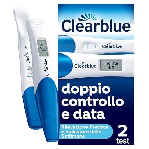 Clearblue Test di gravidanza Rilevazione Precoce Confezione combinata doppio controllo e data, 2 test (1 digitale, 1 visuale)