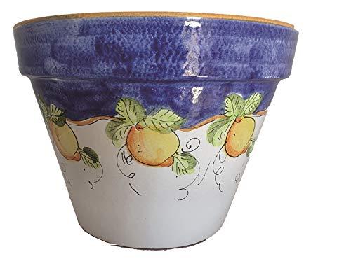 Vaso in Ceramica di Vietri con Limoni - Blu
