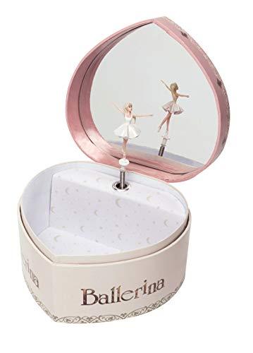 Trousselier - Carillon Ballerina. Il Film - Carillon Portagioie Bambina a Forma di Cuore - Fosforescente - Musica Lago dei Cigni - Porta Gioie Bambina Regalo Ballerina