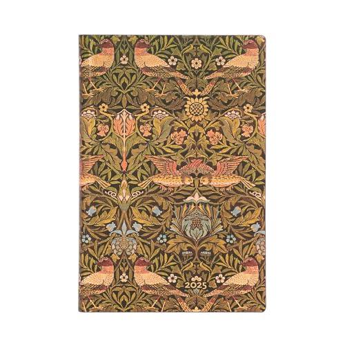 Paperblanks Agenda 12 Mesi Flexi 2025, Morris Uccelli, Orizzontale - Mini (140mm x 95mm), Italiano