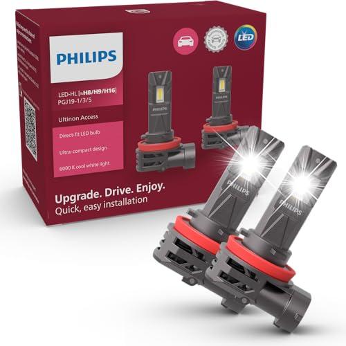 Philips Ultinon Access LED lampadina fari auto (Fog H8/H11/H16), ultra-compact direct-fit, +80%, 6.000K, set di 2