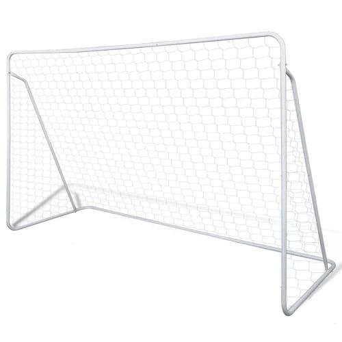 vidaXL Set Porta da Calcio in Acciaio 240 x 90 x 150 cm Alta Qualità