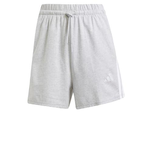 Adidas Essentials 3-Stripes Cotton Shorts Donna Grigio Chiaro