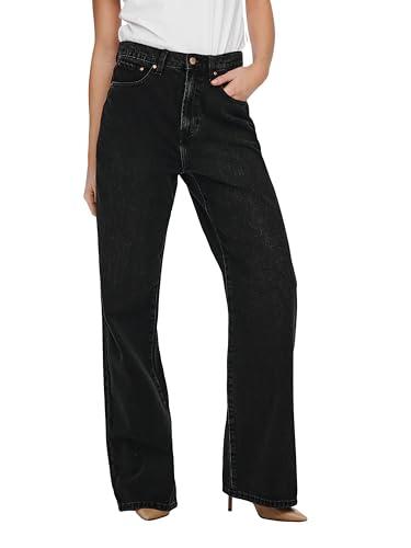 ONLY ONLHOPE Ex HW Wide DNM ANA129 Noos Jeans, Black Denim