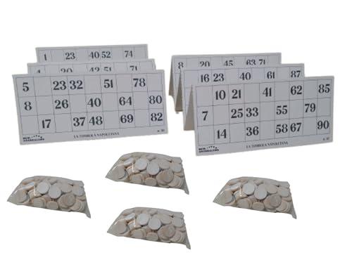 Cartelle Aggiuntive Tombola Napoletana + Copri Numeri in Legno