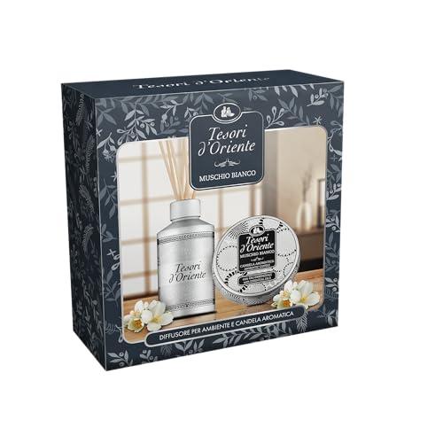 Tesori d'Oriente Muschio Bianco - Set Regalo Profumatore Ambiente e Candela